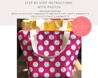 Tote Style Lunch Bag PDF Sewing Instructions