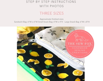 Reusable Sandwich & Snack Bags PDF Sewing Instructions