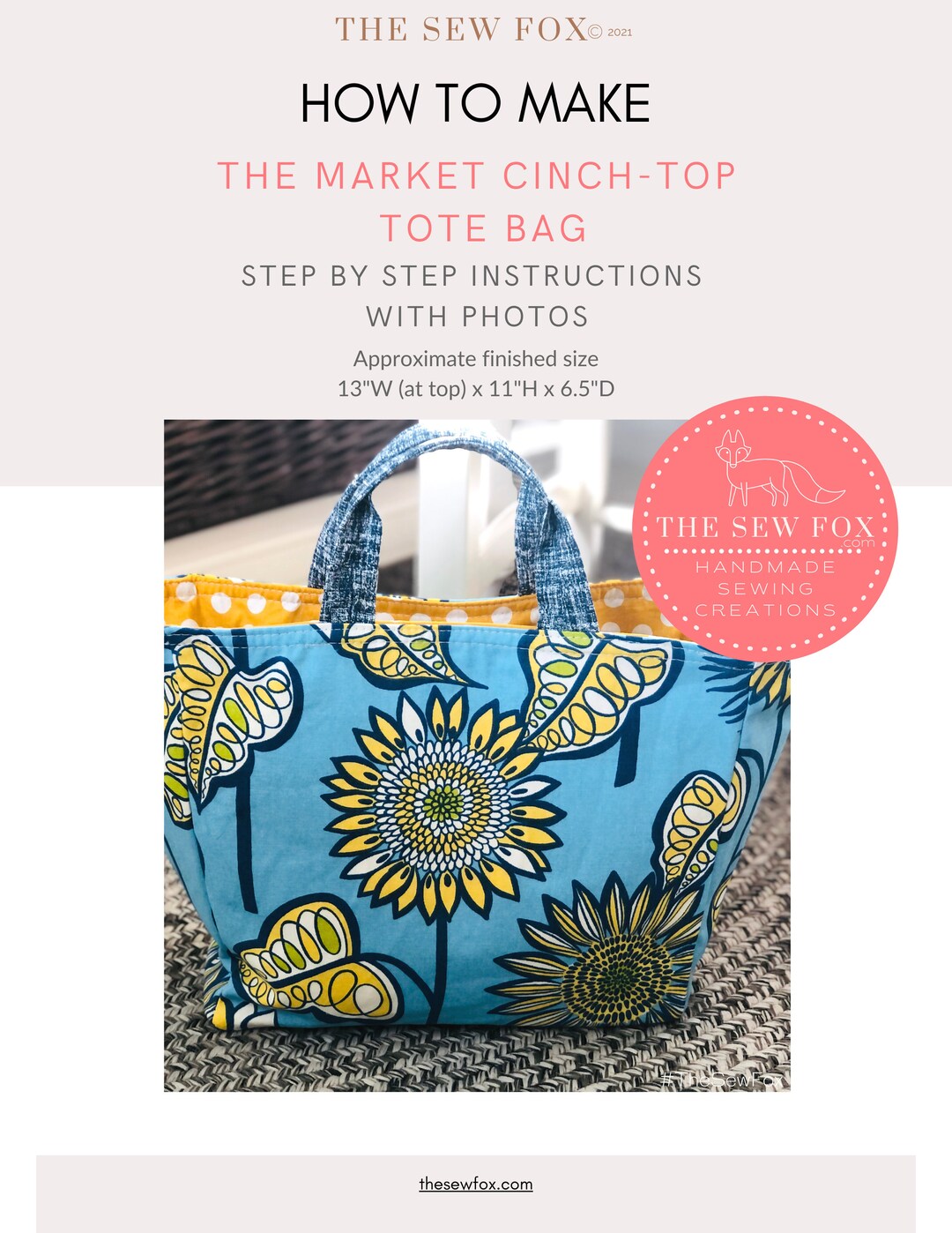 Market Tote Bag PDF Sewing Instructions, Pattern & Video - Etsy