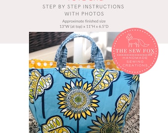 Market Tote Bag PDF-naai-instructies, patroon en video