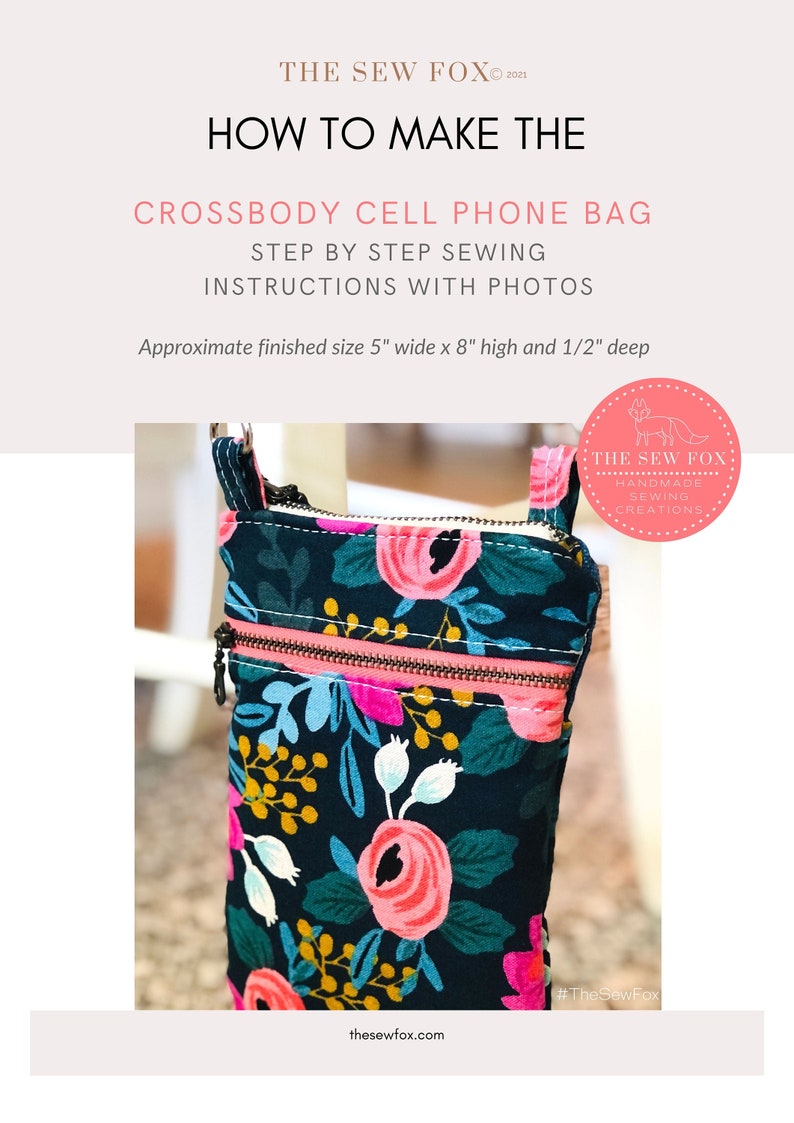 Cell Phone Crossbody Bag PDF Sewing Instructions Pattern - Etsy Canada