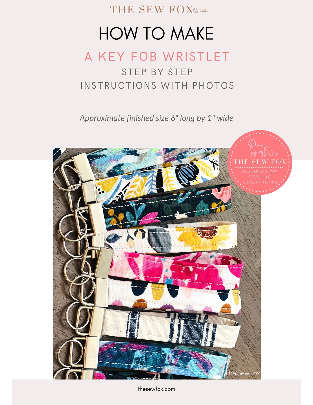 Key Fob Wristlet Keychain Sewing Pattern