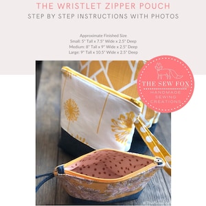 Wristlet Pouch Bag Three sizes Sewing Instructions & Printable  Pattern