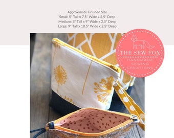 Wristlet Pouch Bag Three sizes Sewing Instructions & Printable  Pattern