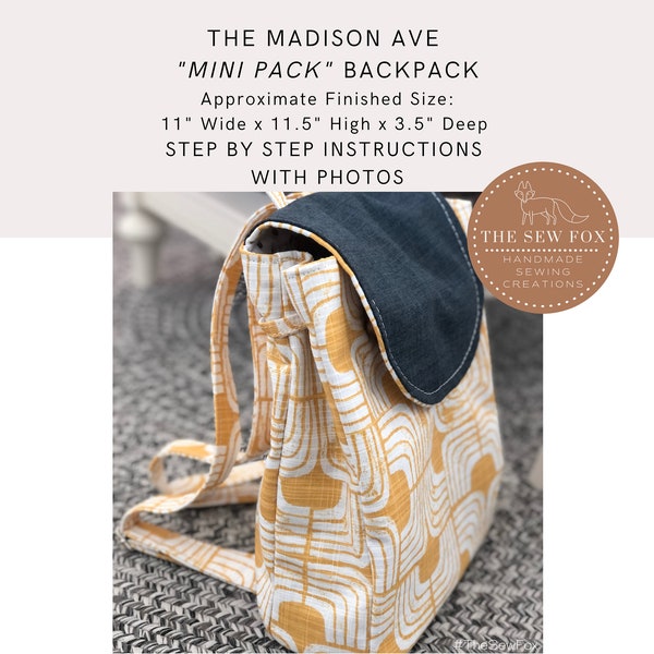 Mini Mochila Madison Ave Mini Pack Instrucciones de costura en PDF