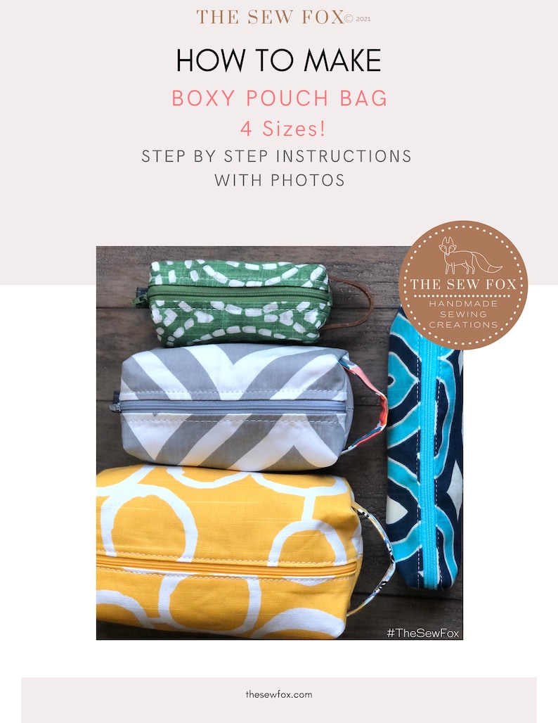 Boxy Pouch Bag PDF Sewing Instructions Etsy