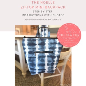 Noelle Zip Top Backpack PDF Sewing Instructions