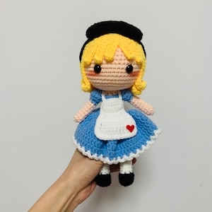 Crochet Princess doll, Alice  in Wonderland  princess, Adventures Amigurumi doll, handmade princess cute dolls statement Gift toy for kids