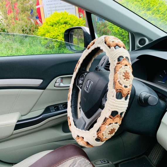 Coprivolante per donna, decorazioni per interni per auto all'uncinetto,  graziose decorazioni per accessori per auto -  Italia