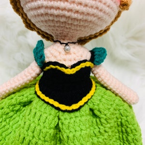 10 inches Crochet Elsa Anna Princess Doll, Handmade Disney Inspired ice Princess Amigurumi Doll Gift image 7