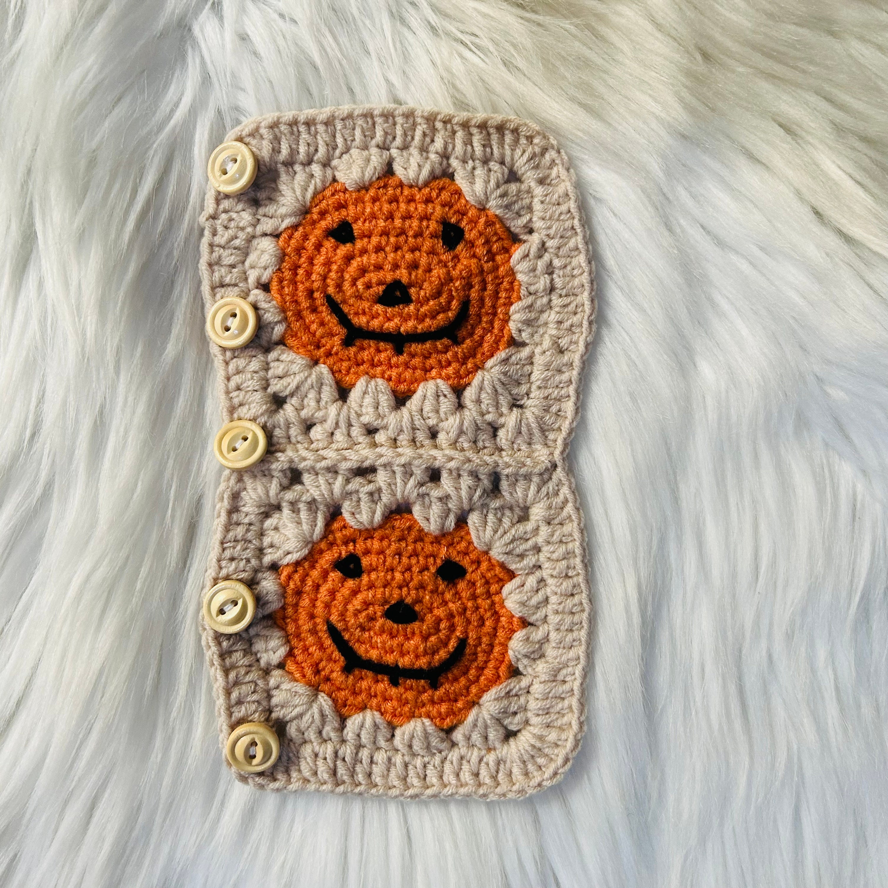 Steering Wheel Cover for women, Crochet cute Halloween Pumpkin flower seat belt Cover, Car Accessories decorations