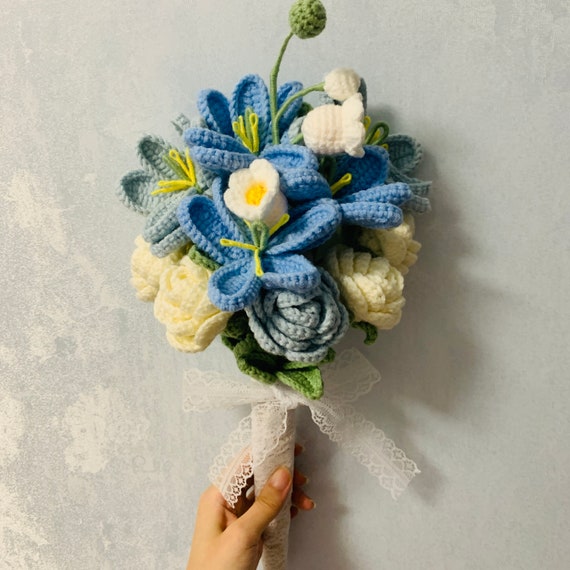 forever in bloom - forget me not crochet flower bouquet ✧˚ ༘ ⋆｡🌸˚ –  handicroft