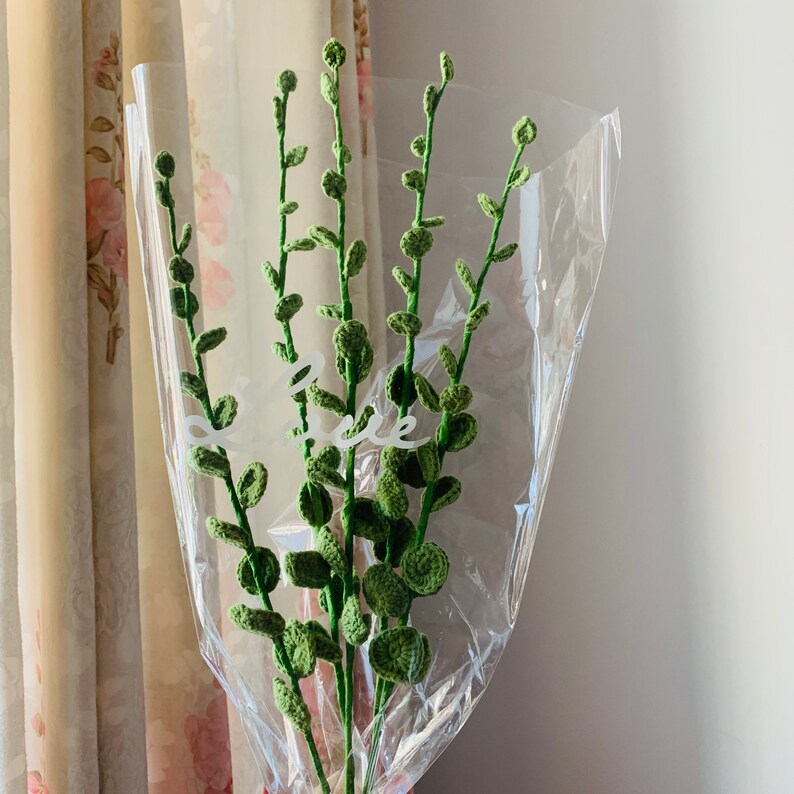 Gehäkelte Sonnenblume Eukalyptus Tulpe Beere Lavendel ein Blumenstrauß für Freundinnen/Mütter/Liebhaber/Freunde Basteln Bild 3