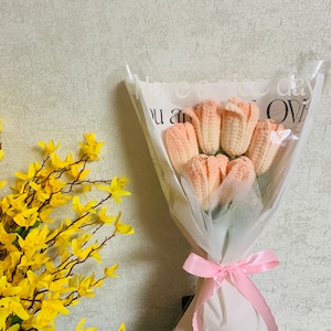 Flores de crochet Flor de tulipán degradada Lindo regalo de boda, Regalos de dama de honor Un ramo de flores Ramo de aniversario Regalo para ella