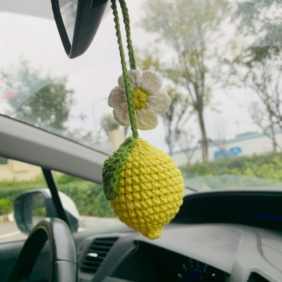 Buy Cute Lime Flower Car Mirror Hanging Charm Green Lemon Fruit