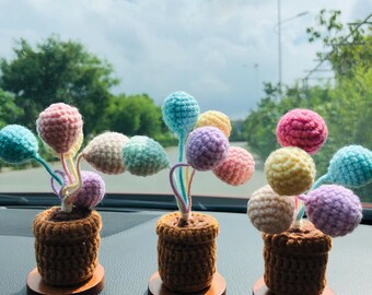 Handmade Crochet Balloon Car Accessories, Car Dashboard Decor Home Ornaments for women