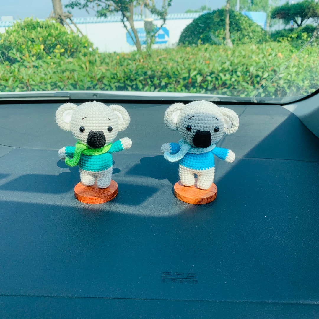 Handmade Crochet Cute Koalas Car Accessories Car Dashboard Decor Car