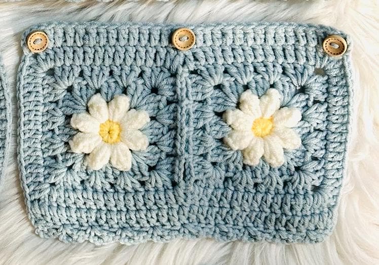 Lenkradhülle für Damen, Gehäkelte Daisy Blumen Sicherheitsgurthülle, AutoZubehör Dekoration