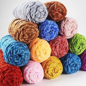 35 colors High quality 100g Chenille Chunky Yarn Ideal for Amigurumi, Crochet, and Knitting with Soft, Fluffy Textures