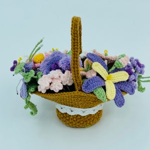 Cute flower basket Purple Flower rose lavender Car Mirror Hanging Charm Decor Teens Interior Rear View Mirror car Accessories