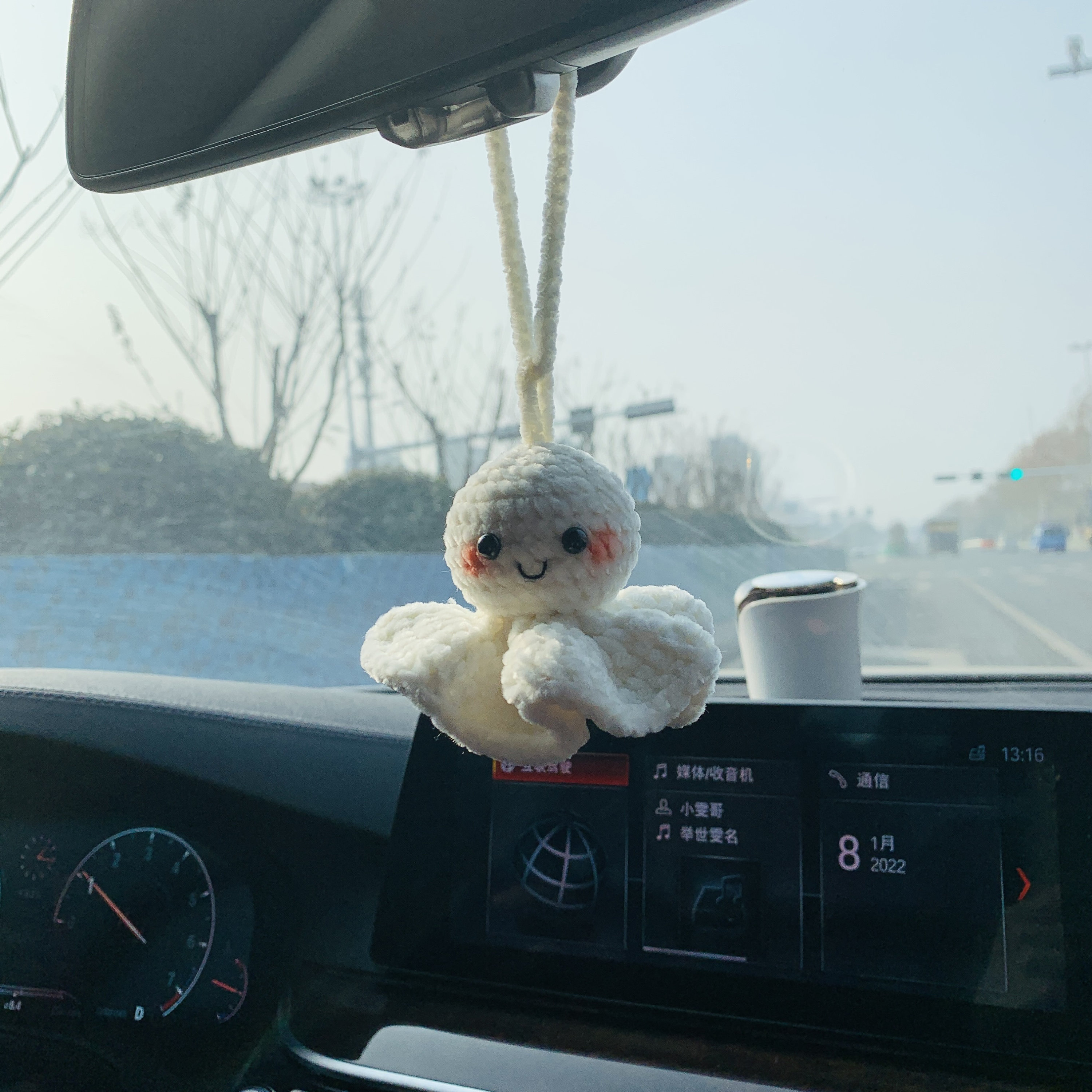 Dashboard Hanging Toy - Ciondolo per specchietto retrovisore | Peluche accessorio auto bambola di peluche con cordino, interni per auto, per borse, zaini, chiavi 'auto