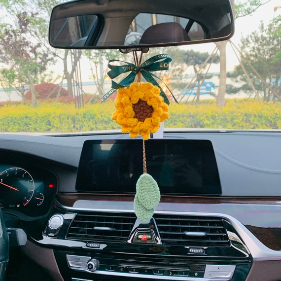 Girasol coche interior espejo retrovisor colgante accesorios