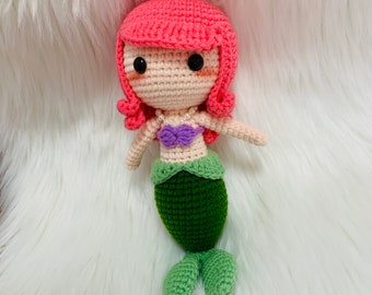 Crochet Princess doll,   Ariel princess, The Little Mermaid, Amigurumi doll, handmade princess cute dolls statement Gift toy for kids