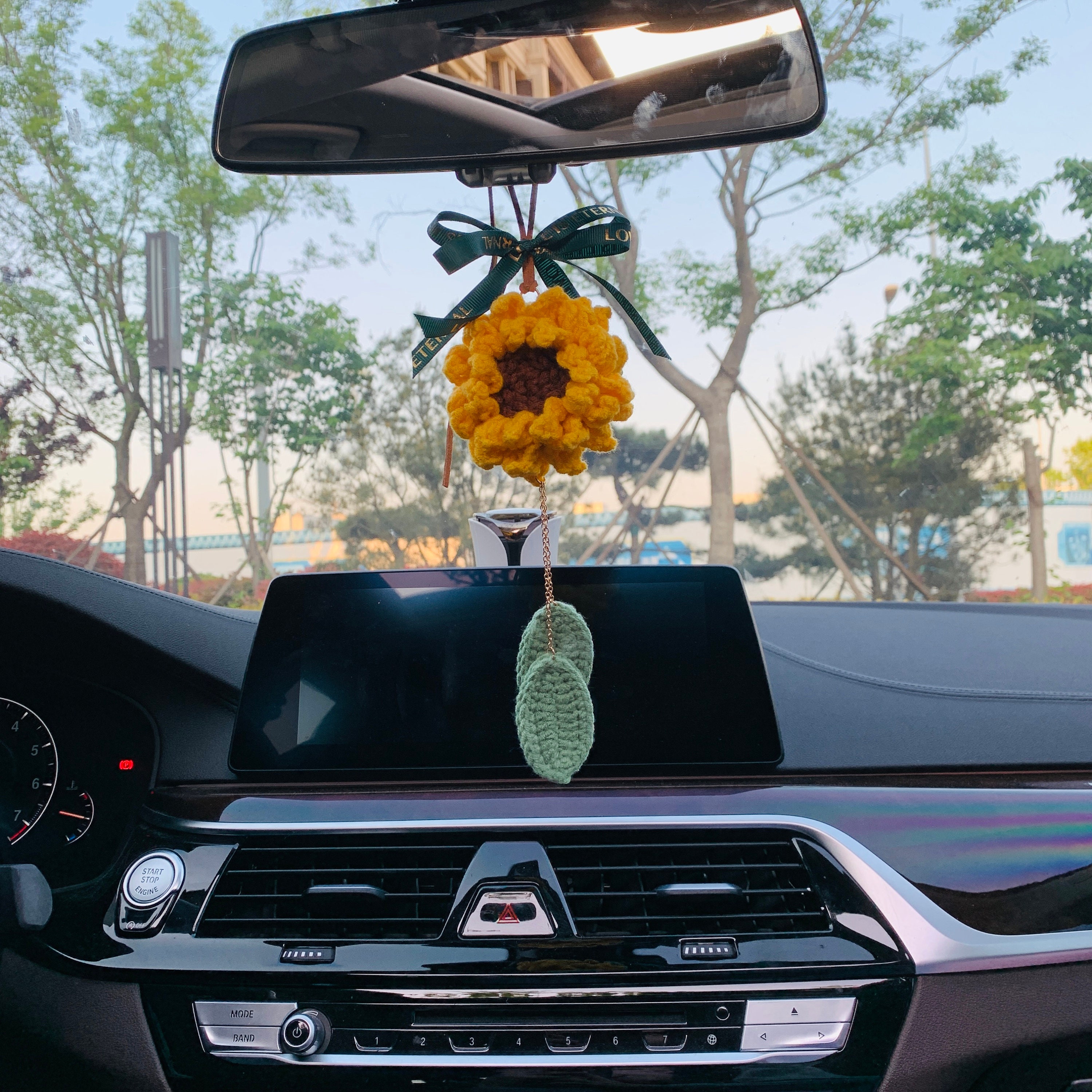 Niedliche Sonnenblume Auto Zubehör Spiegel Hängen Charm Fruit