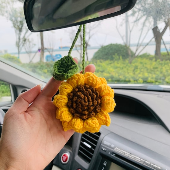 Sunflower rear view mirror on sale charm