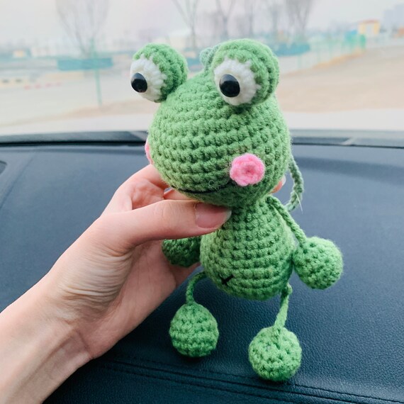 Rear View Mirror Accessories Cute Crochet Mushroom Frog - Temu