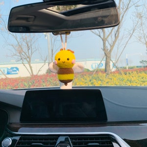 Cute Car Accessories Mirror Hanging Honeybee Charm Fruit Decor - Etsy