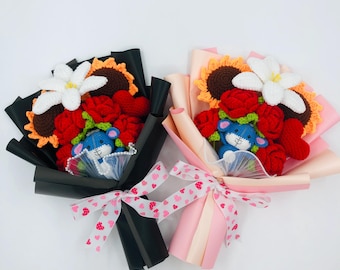 Crochet EeyoreDonkey Banquet, handmade Flower for Mother, Friend Thanksgiving Wedding Flowers Bridal Flowers, Graduation Gift