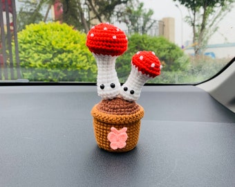 Handmade crochet Cute pink rose Car Accessories, home table decor car Dashboard Decor for women housewarming