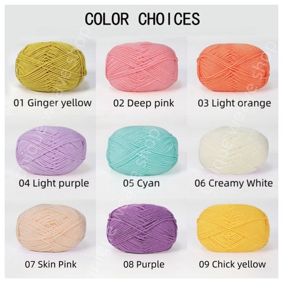 KHOKI 22AW Six Yarns-12 Colors Knit サイズ1 86 Colors High Quality 4 Ply Crochet Yarn Versatile 50g Milk