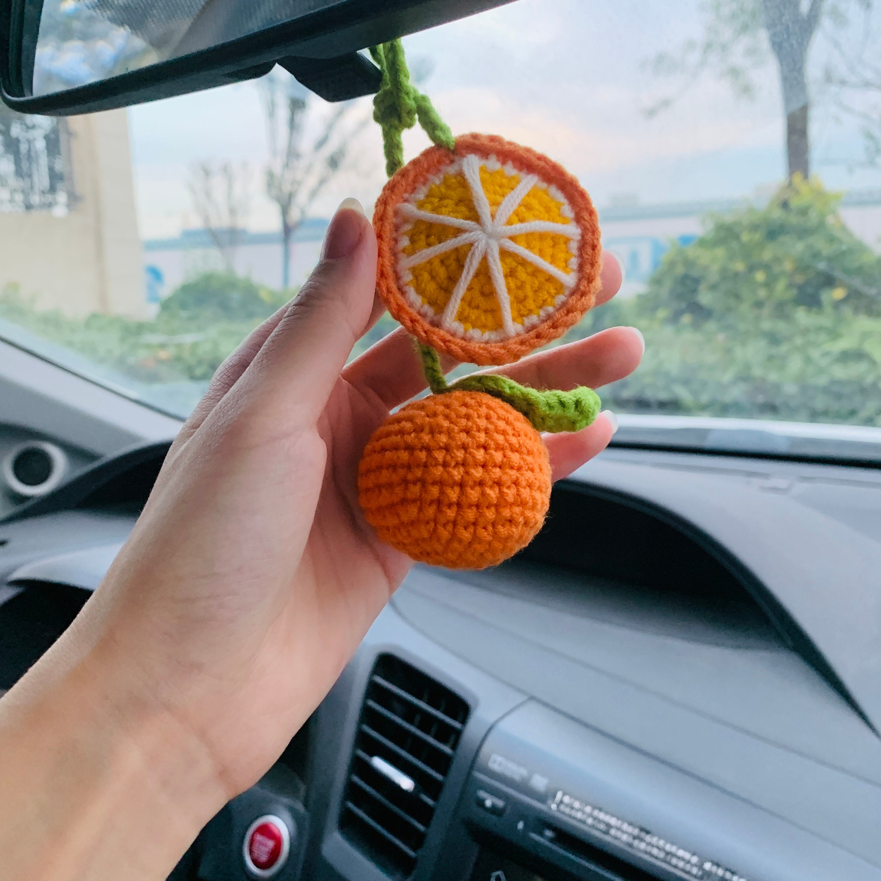 Housse de volant pour femme, couverture de ceinture de sécurité en forme de  fleur de fruits orange au Crochet, décorations d'accessoires de voiture -   Canada