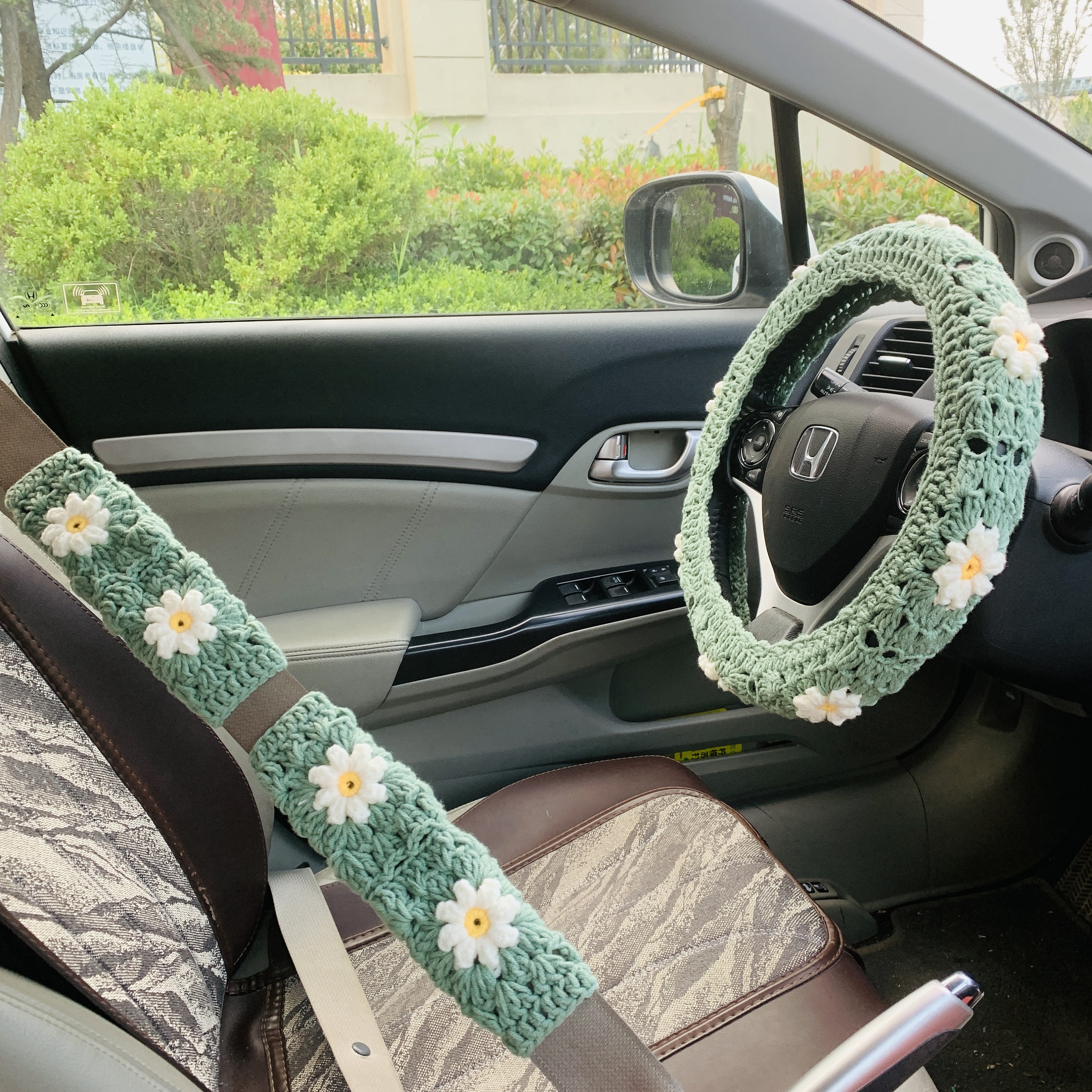 Hippie Car Seat Covers Hippy Bohemian Peace Sign Floral Mandala
