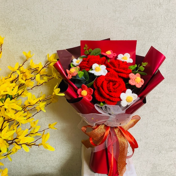本日限定　andmary Rosie flower knit tops red AM1808 andmary Rosie flower knit tops red｜Yahoo!フリマ（旧PayPay