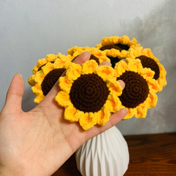 ワッペン風ひまわり☆ベビーヘアクリップヘアゴム