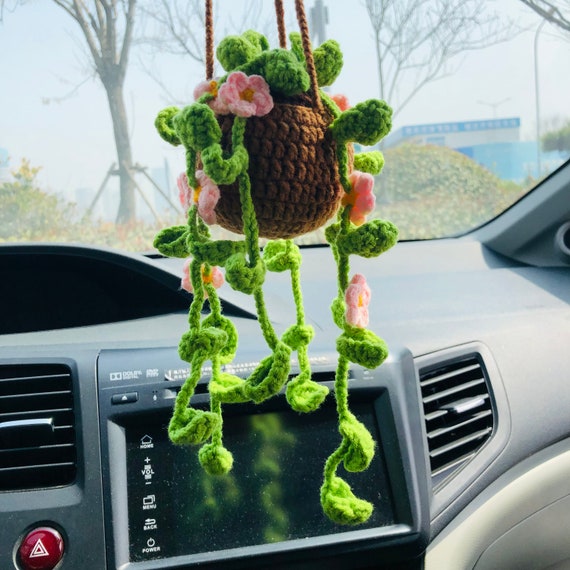 Cute Love Chlorophytum Comosum Bracketplant Car Mirror Hanging