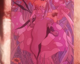 Goth Fairy on a Mushroom