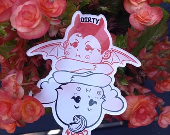 Devil and Angel Cherub Babies Dishwasher Magnet