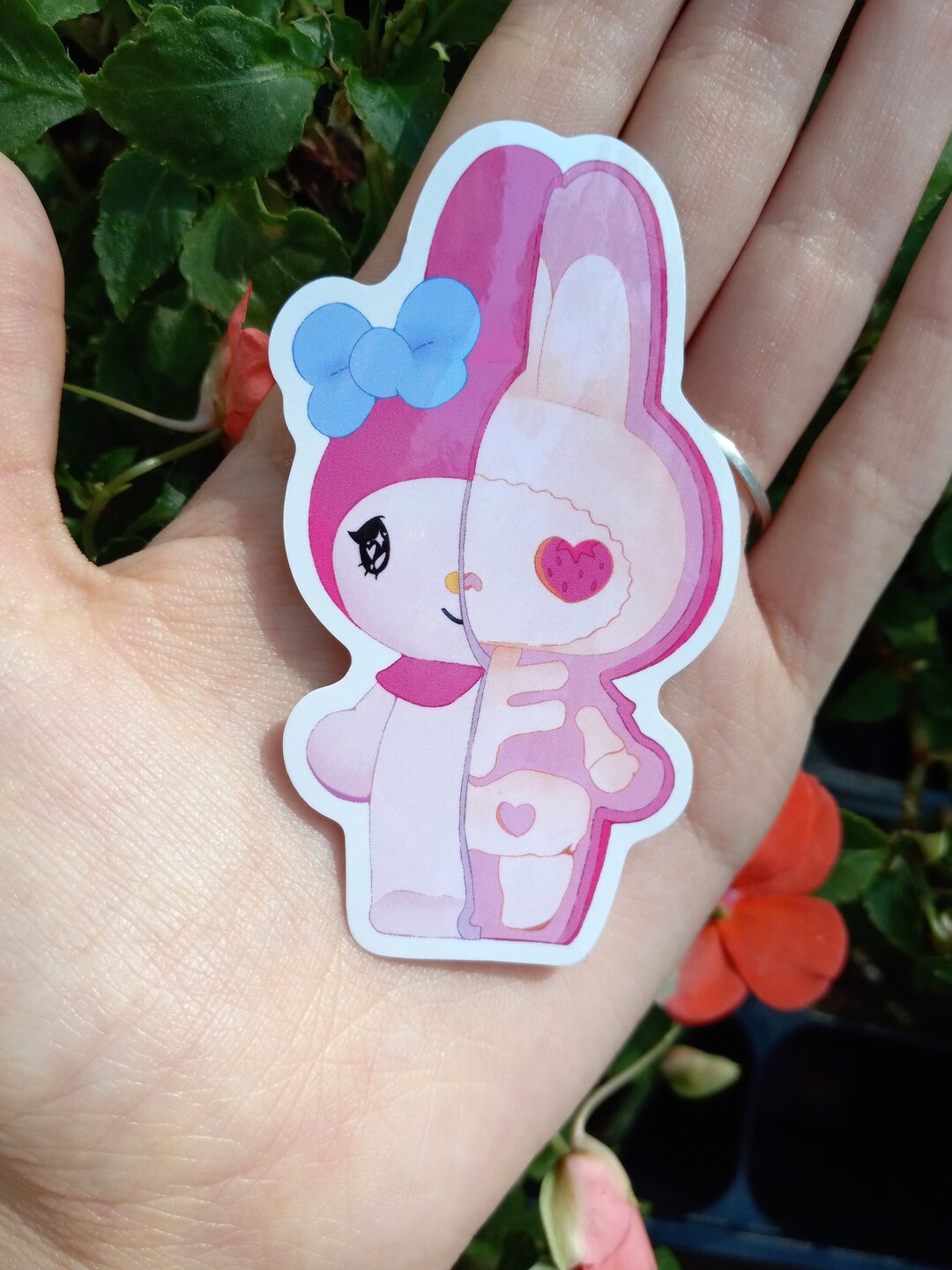 Kawaii Goth Bunny Anatomy Vinyl Sticker - Etsy