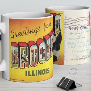 Saludos desde Brookfield, Illinois - Vintage Postcard Coffee Mug