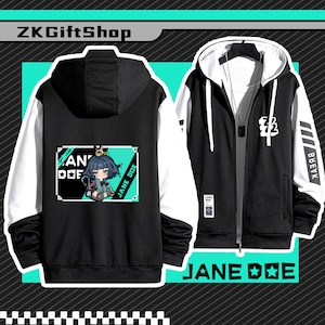 Zenless Zone Zero Jane Doe Handgezeichneter Hoodie - Game Perumfang Stormtrooper - Frühling und Herbst Komfort Jacke - anpassbares Muster