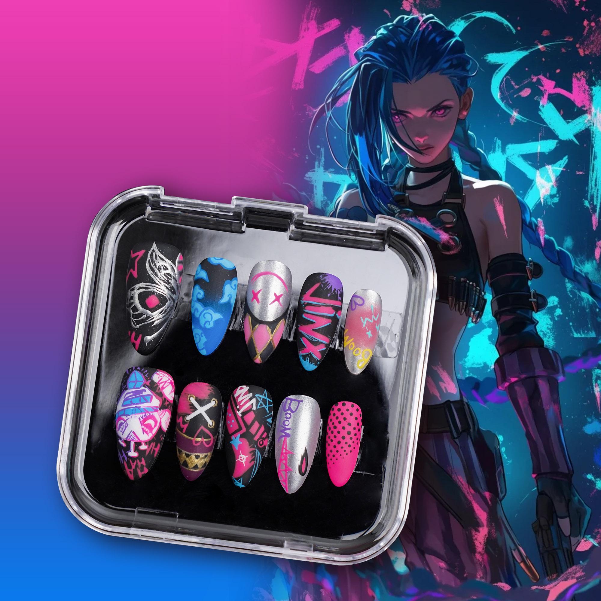 Arcane Jinx Press-on Nails: Hand-painted Graffiti Skull Art - Etsy