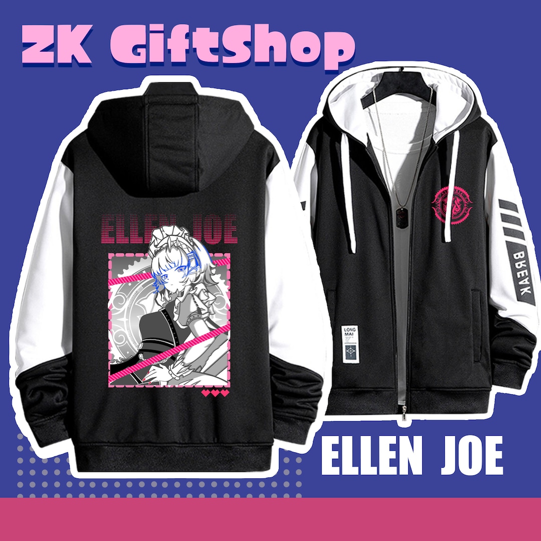 UNTRACE ZIPPER JACKET UN-007 左ききのエレン Zenless Zone Zero Ellen Joe Hand Drawn Hoodie - Game Peripheral