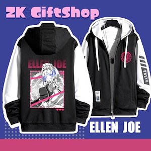 Zenless Zone Zero Ellen Joe Hand drawn Hoodie - Game Peripheral Stormtrooper - Spring and Autumn Comfort Jacket - Customizable Pattern