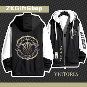 Zenless Zone Zero ZZZ Victoria Houseancing Hand gezeichneter Hoodie -Benutzerdefinierte Hoodie-Jacke, personalisierte Full-Zip-Jacke-anpassbares Muster