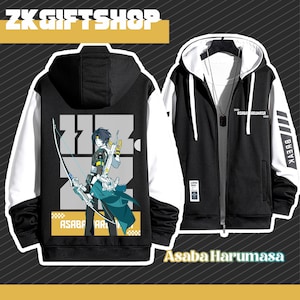 Zenless Zone Zero Asaba Harumasa Handgezeichneter Hoodie - Spiel Perpherie Stormtrooper - Frühling und Herbst Komfort Jacke - Anpassbares Muster