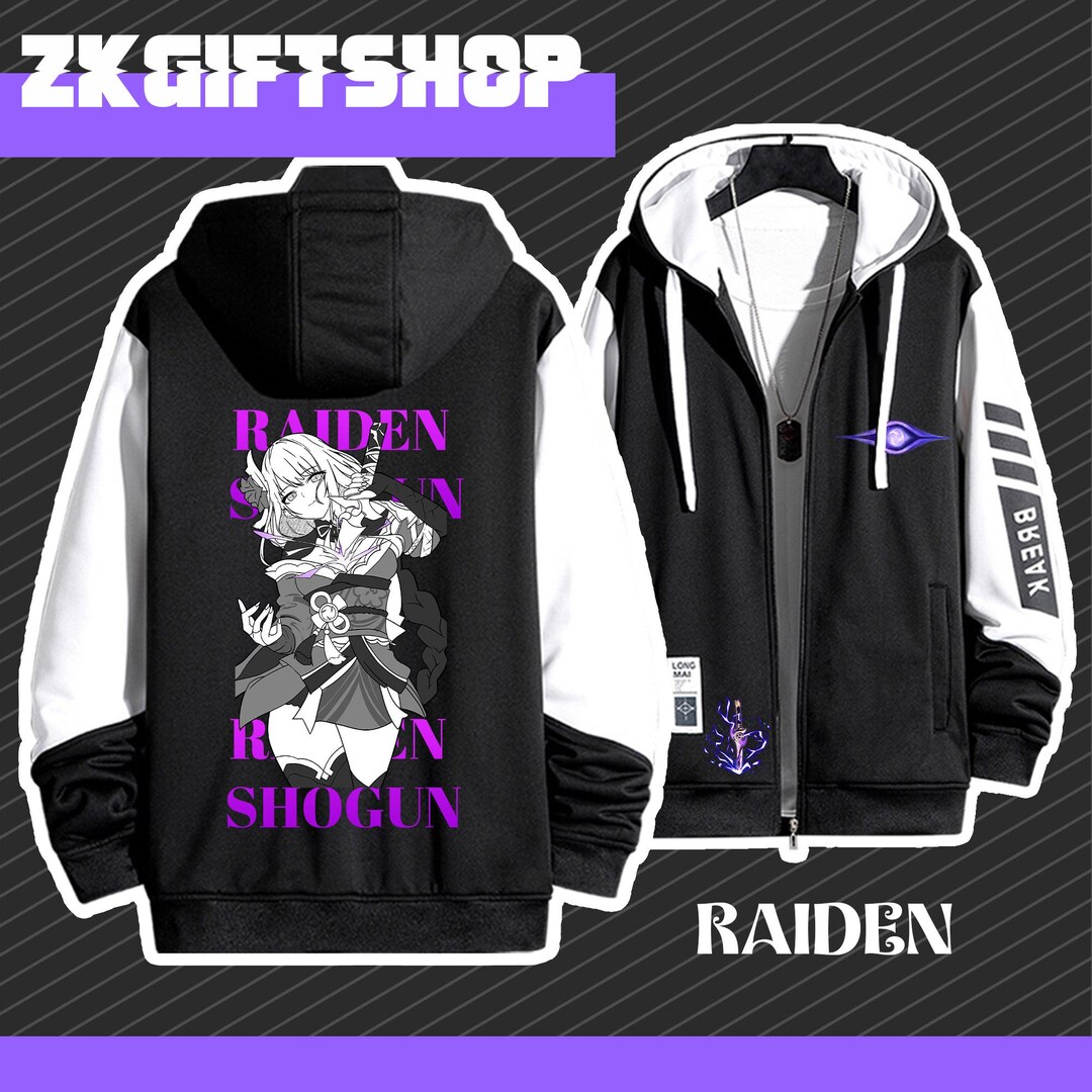Genshin Impact Raiden Shogun Hand Drawn Hoodie - Game Peripheral ...